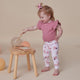 Jewel Pink Rib Short Sleeve Organic Bodysuit with Frill - Thumbnail 5