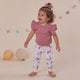 Jewel Pink Rib Short Sleeve Organic Bodysuit with Frill - Thumbnail 7