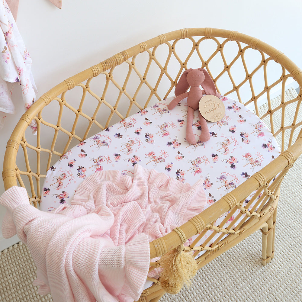 Carousel Organic Bassinet Sheet / Change Pad Cover - View 1