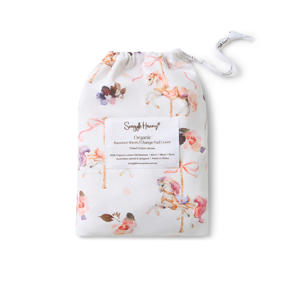 Carousel Organic Bassinet Sheet / Change Pad Cover - View 6