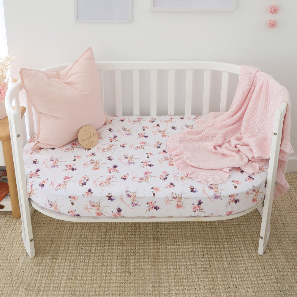 Carousel Organic Fitted Cot Sheet - View 3