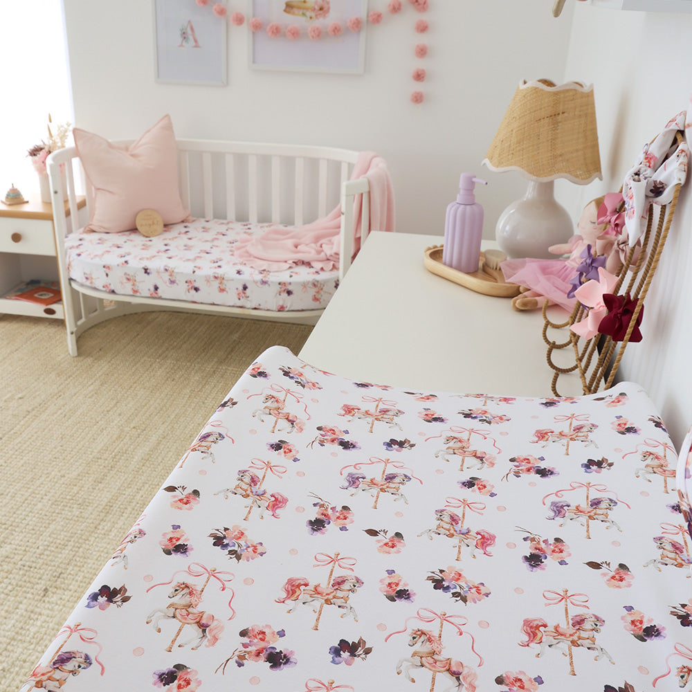 Carousel Organic Fitted Cot Sheet - View 5