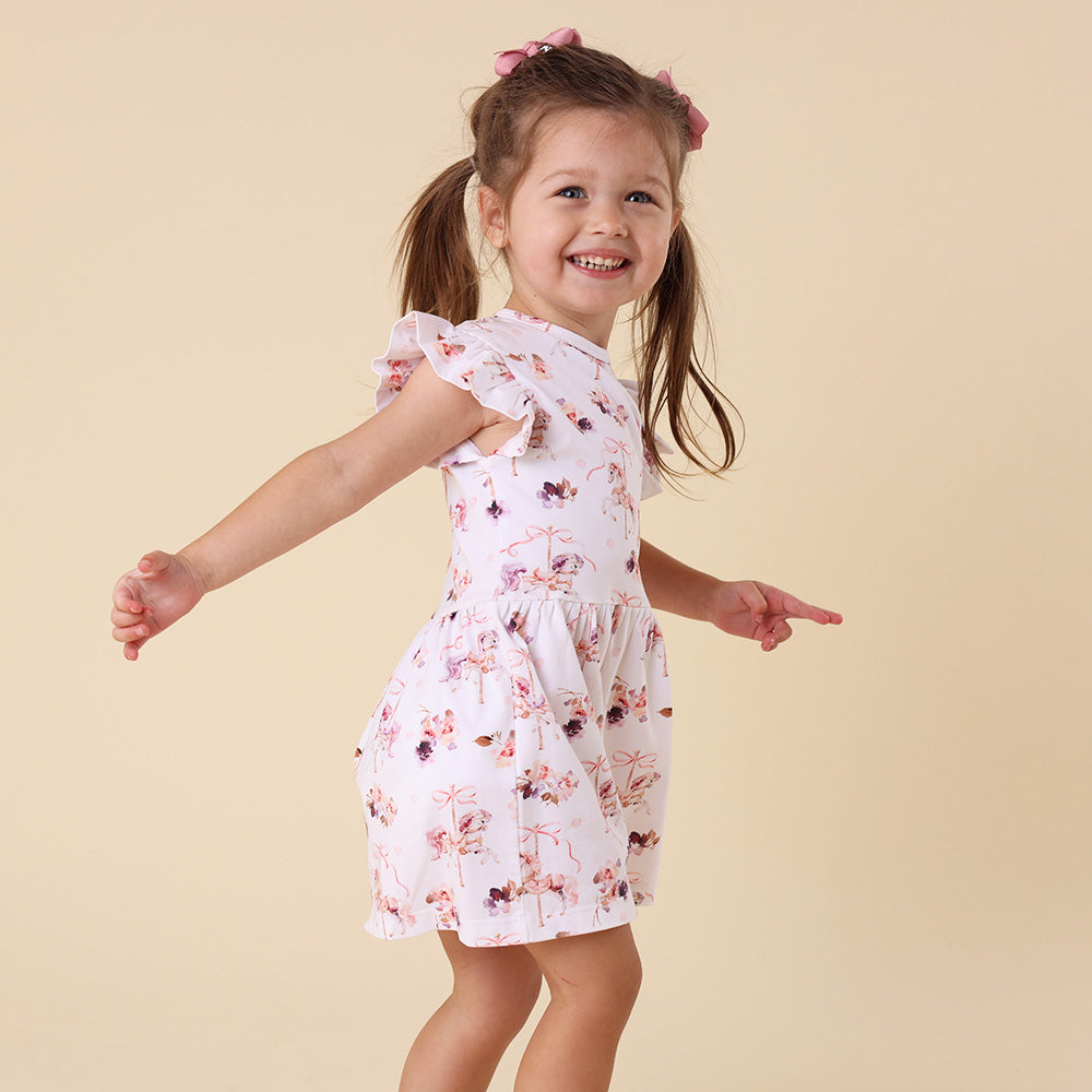 Carousel Short Sleeve Organic Dress - View 17