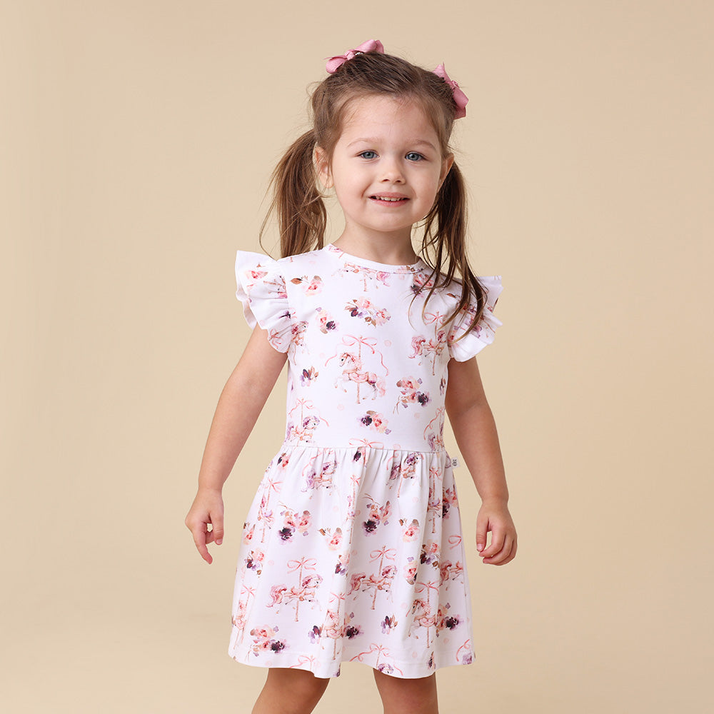 Carousel Short Sleeve Organic Dress - View 4