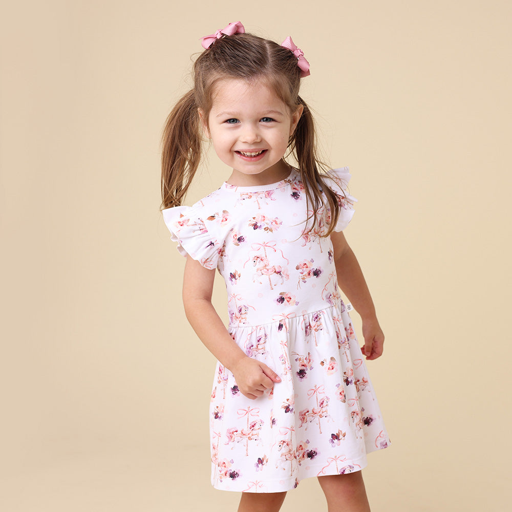 Carousel Short Sleeve Organic Dress - View 19