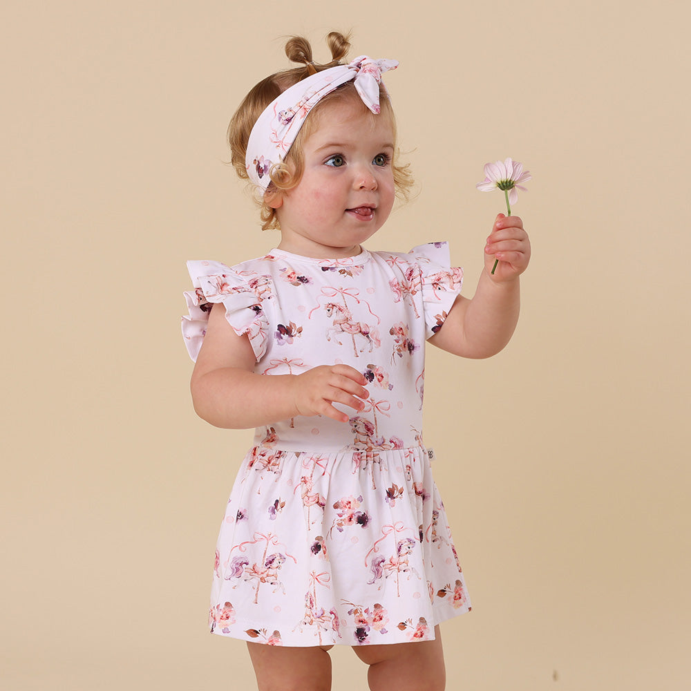 Carousel Short Sleeve Organic Dress - View 5