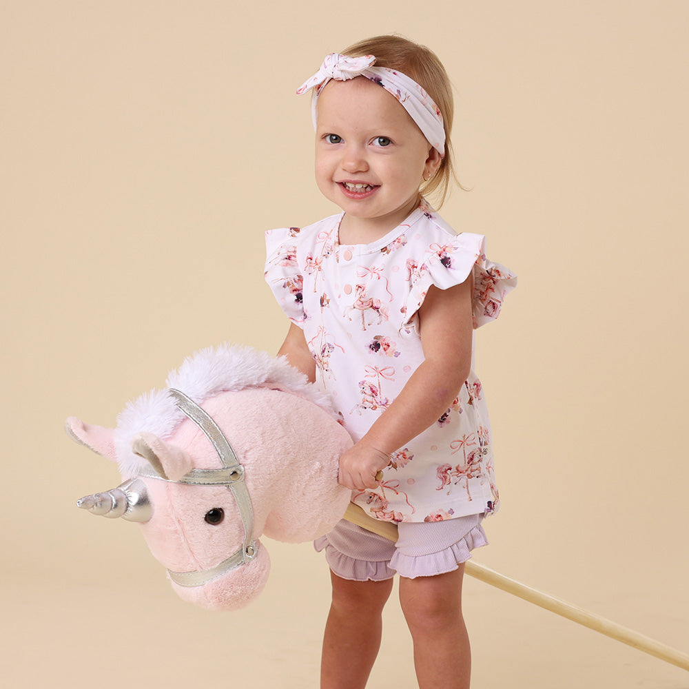 Carousel Organic Short Sleeve Top with Frill - View 5