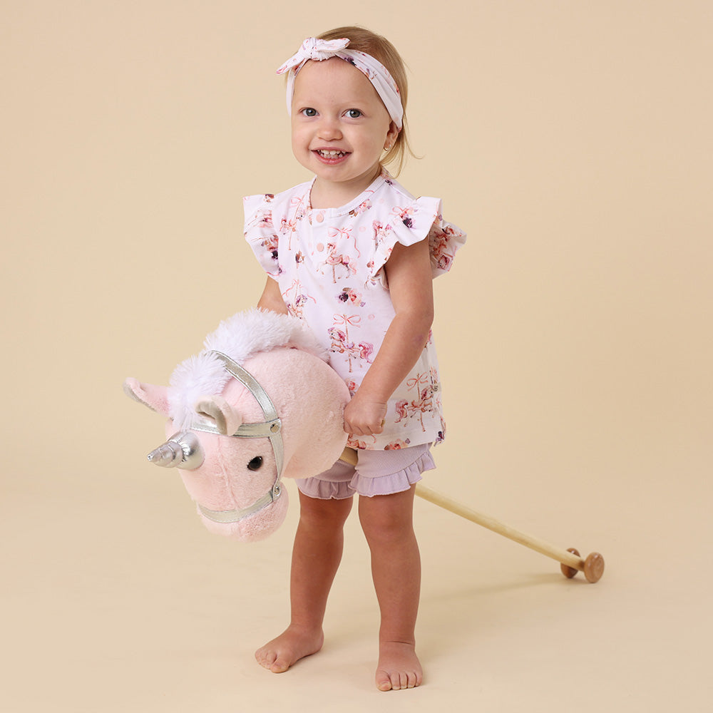 Carousel Organic Short Sleeve Top with Frill - View 10