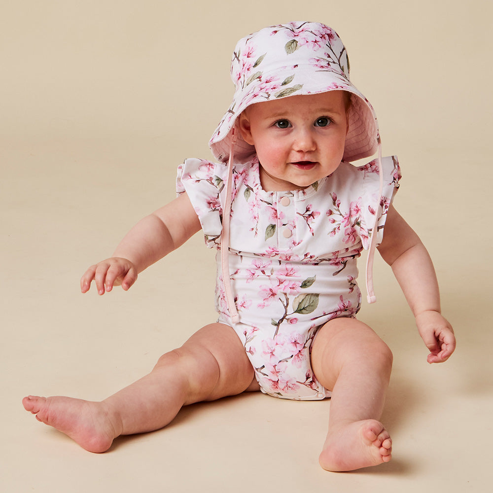 Cherry Blossom Reversible Cotton Bucket Hat - View 7