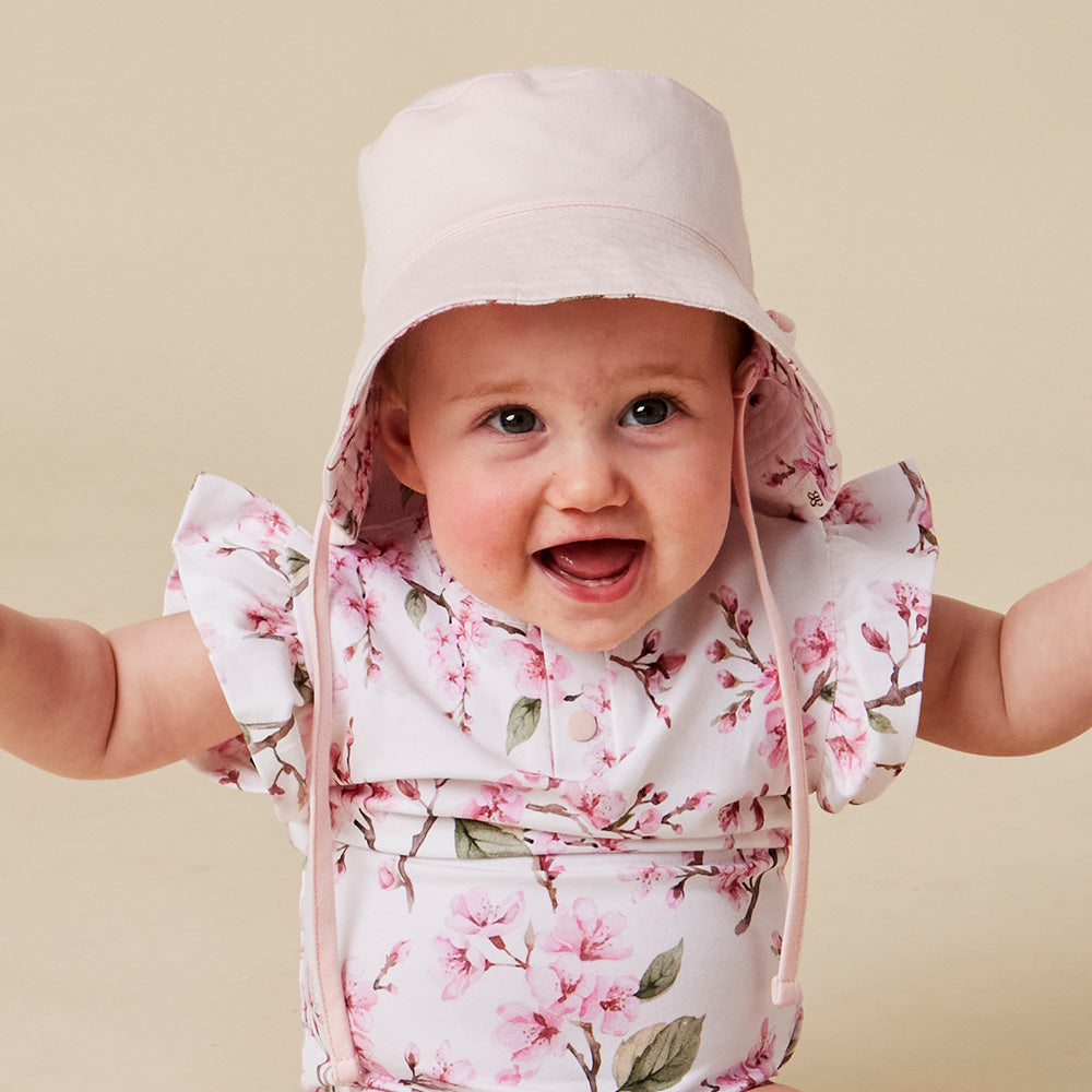 Cherry Blossom Reversible Cotton Bucket Hat - View 6