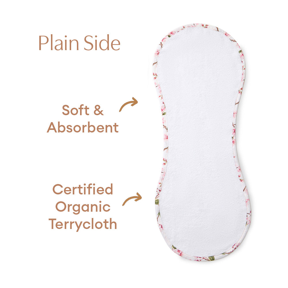 Cherry Blossom Organic Cotton Burp Cloth - View 7