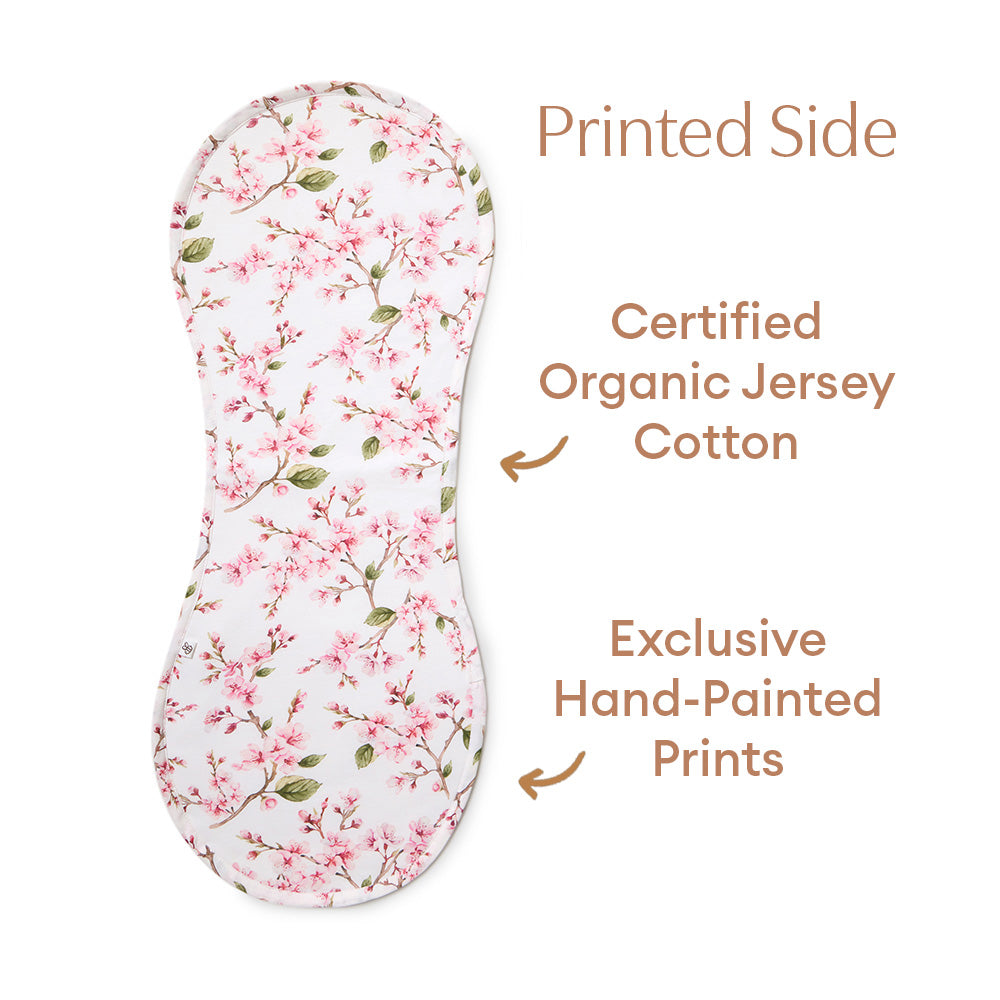 Cherry Blossom Organic Cotton Burp Cloth - View 6