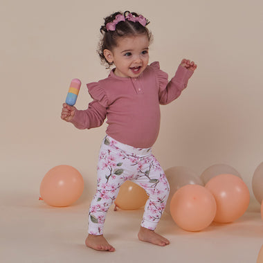 Cherry Blossom Organic Leggings | Snuggle Hunny