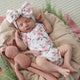Cherry Blossom Short Sleeve Organic Kimono Bodysuit - Thumbnail 10
