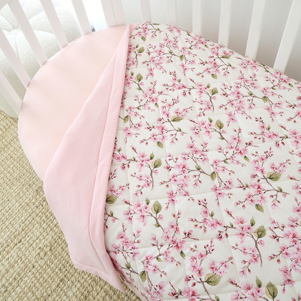 Cherry Blossom Organic Cotton Cot Comforter - View 1