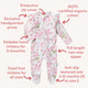 Cherry Blossom Organic Snuggle Sleepsuit Zip Footie with Frill - Thumbnail 4