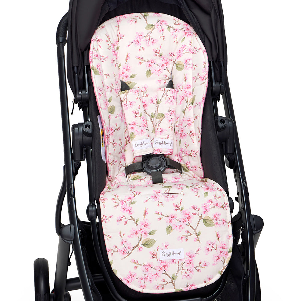 Bundle - Cherry Blossom Pram Liner & Strap Cover Set - View 3