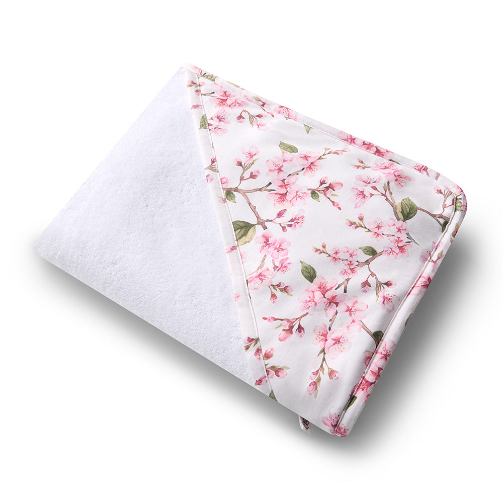 Cherry Blossom Organic Hooded Baby Towel - View 2