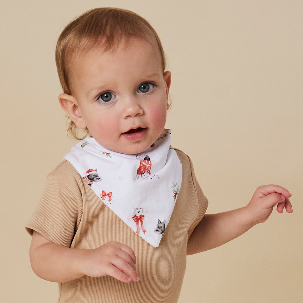 Christmas Pups Organic Dribble Bib - View 2