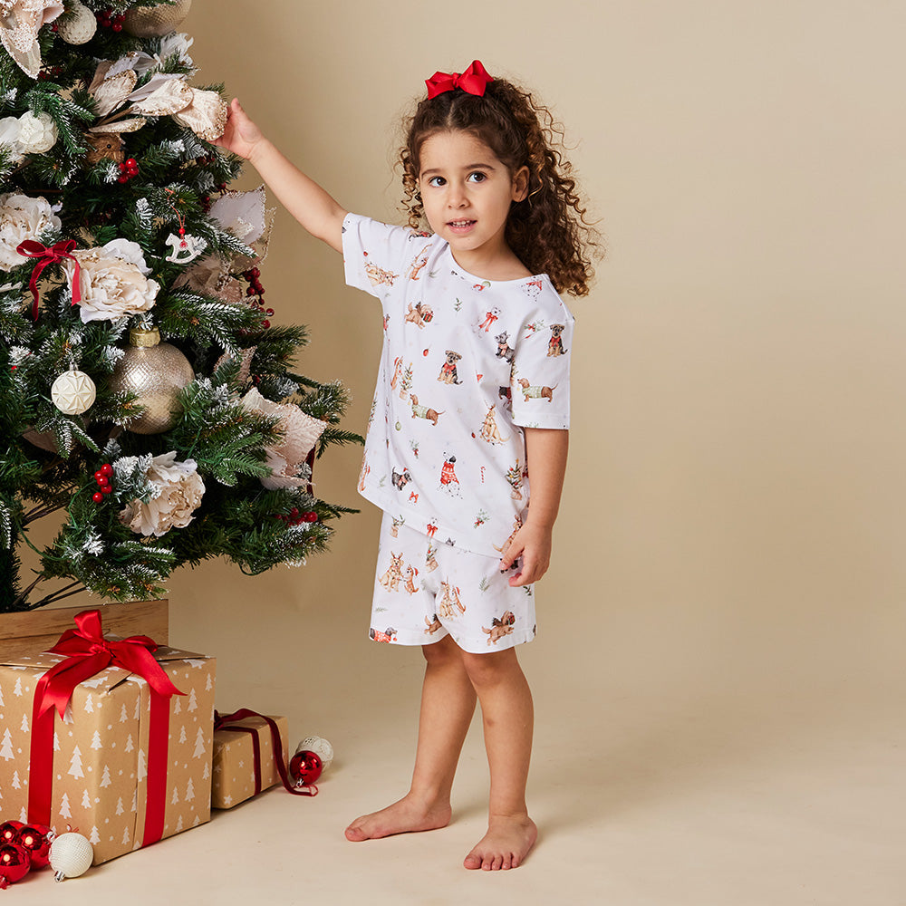 Christmas Pups Organic Kids PJ Set - View 9