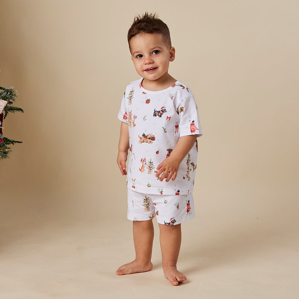Christmas Pups Organic Kids PJ Set - View 10