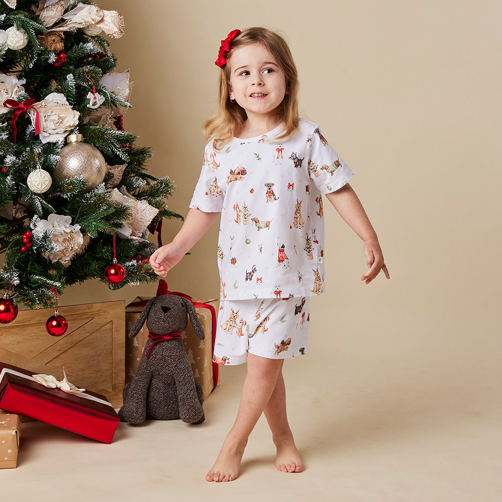 Christmas Pups Organic Kids PJ Set - View 1