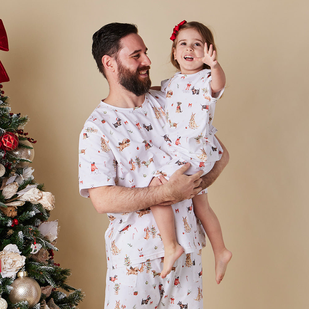 Christmas Pups Organic Mens PJ Set - View 9