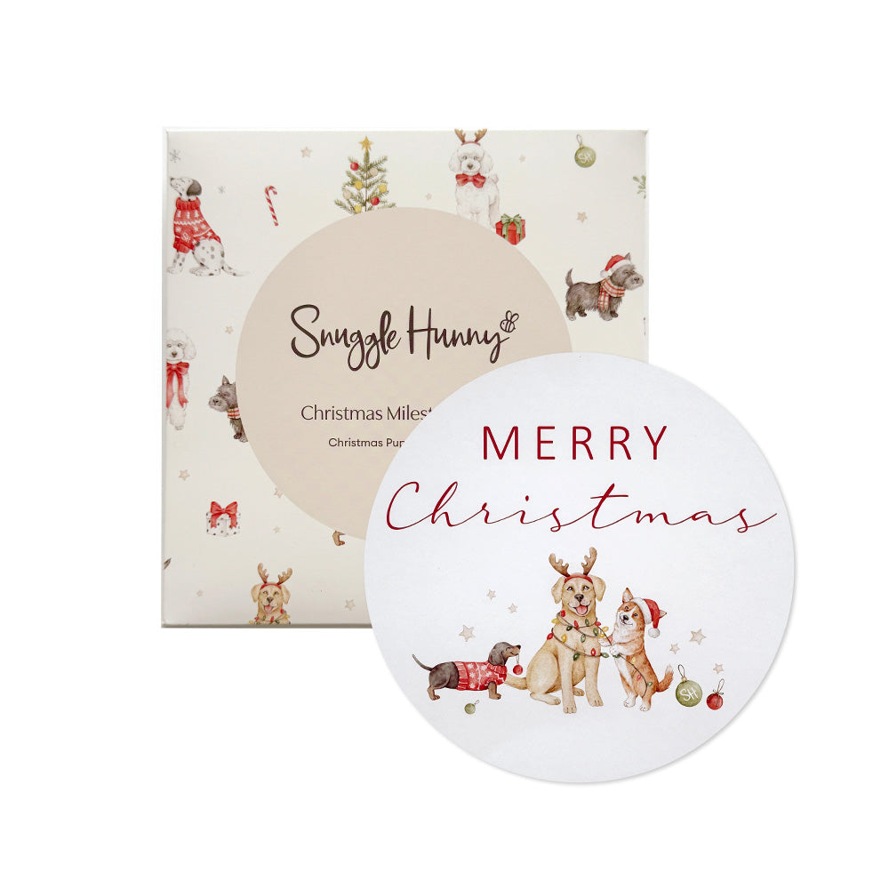 Christmas Pups Reversible Single Milestone Card - View 1