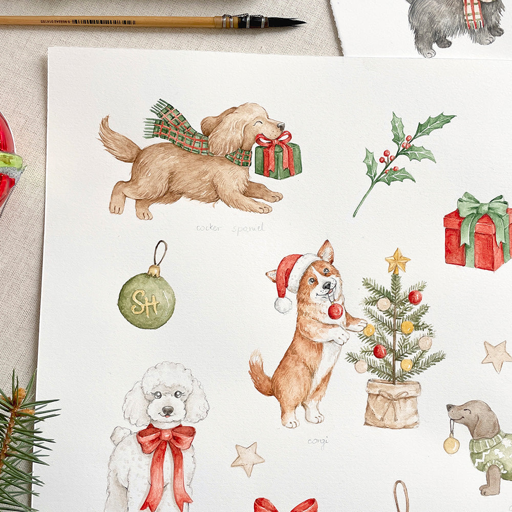 Christmas Pups Dog Bandana - View 10