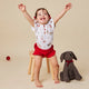 Christmas Pups Short Sleeve Organic Bodysuit with Frill - Thumbnail 5