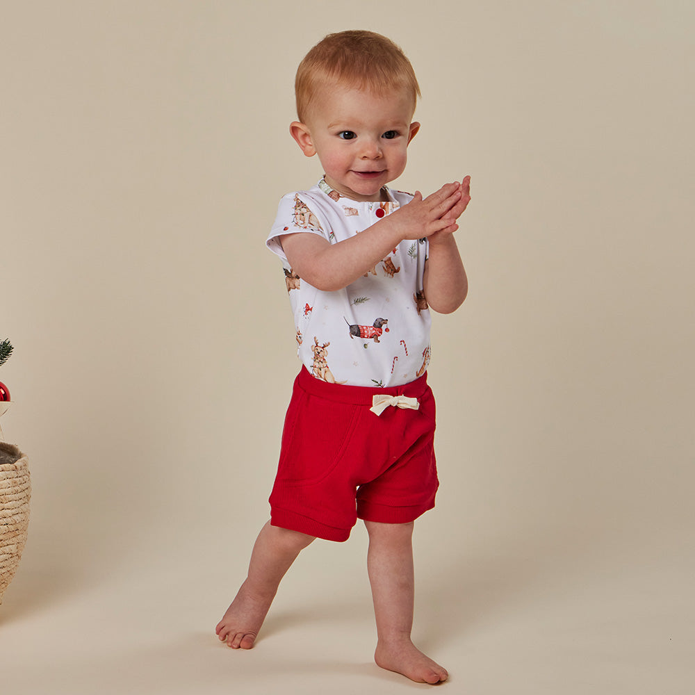 Red Organic Shorts - View 3