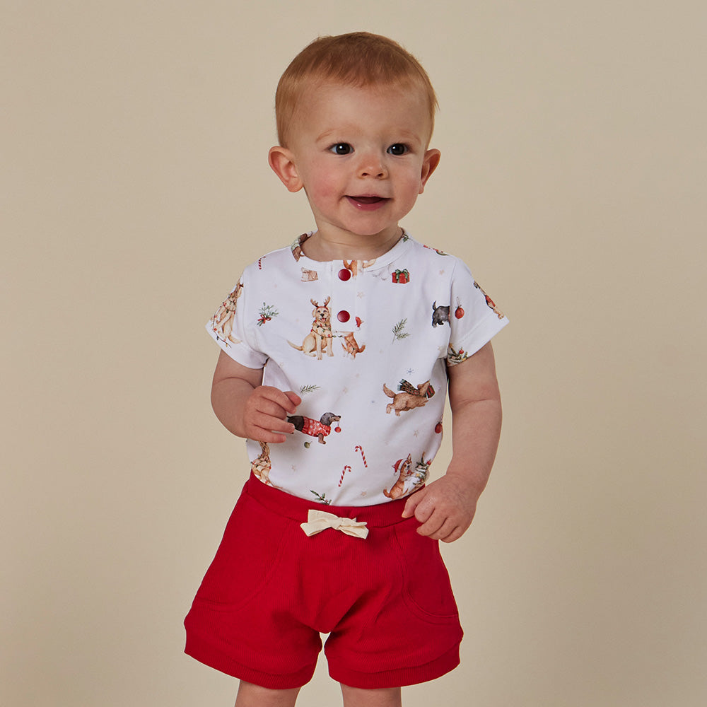 Red Organic Shorts - View 1