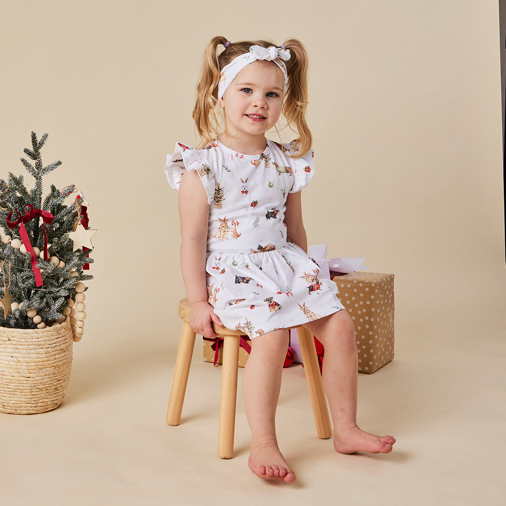 Christmas Pups Short Sleeve Organic Dress - View 4