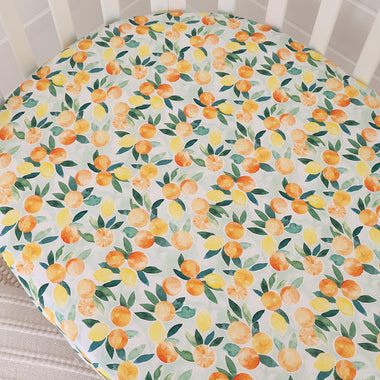 Citrus Squeeze Organic Fitted Cot Sheet | Snuggle Hunny