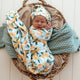 Citrus Squeeze Organic Jersey Wrap & Beanie Set - Thumbnail 1