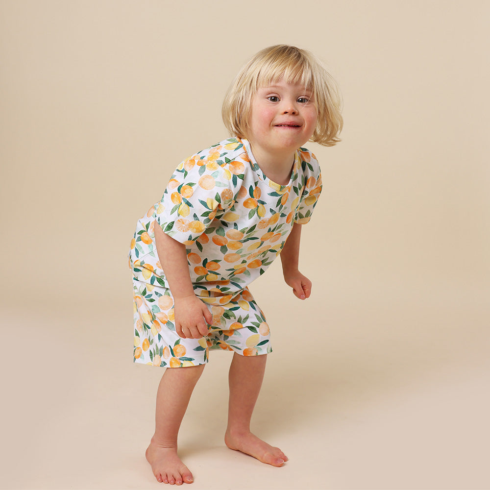 Citrus Squeeze Organic Kids PJ Set - View 1