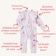 Coral Organic Snugglesuit Convertible Romper with Frill - Thumbnail 4