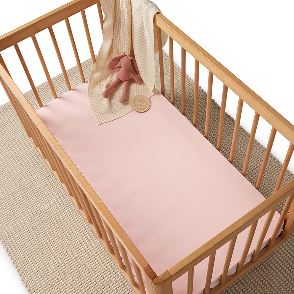 Baby Pink Organic Fitted Cot Sheet Snuggle Hunny