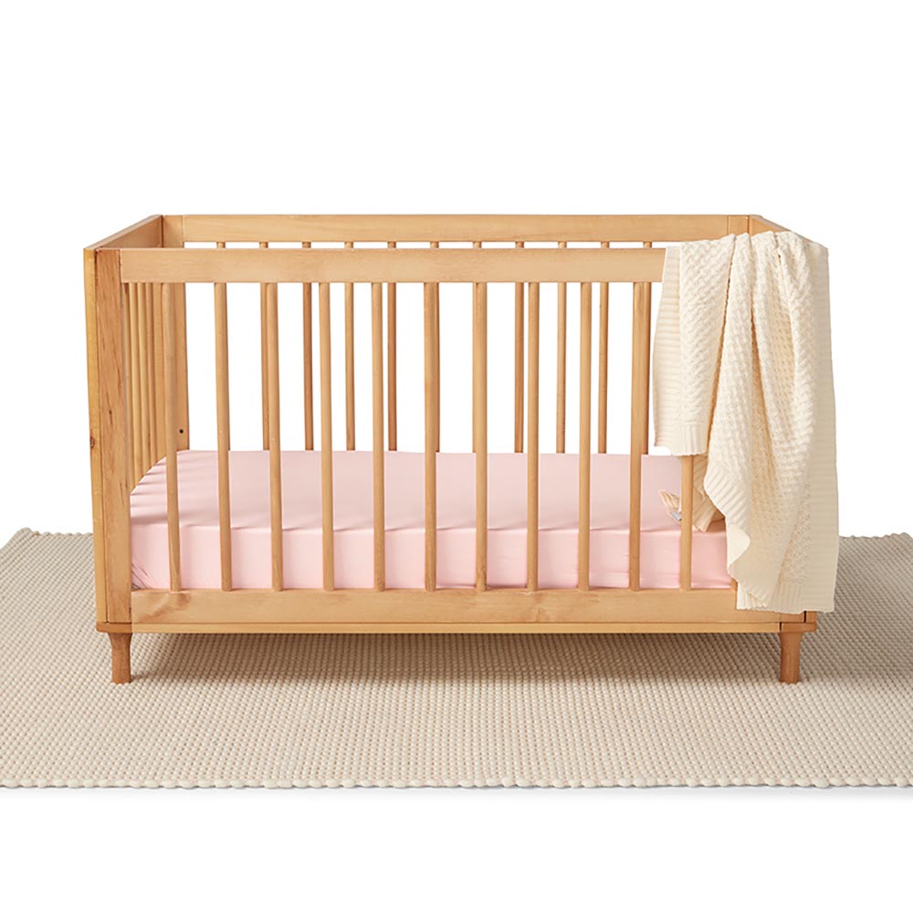 Baby Pink Organic Fitted Cot Sheet - View 4