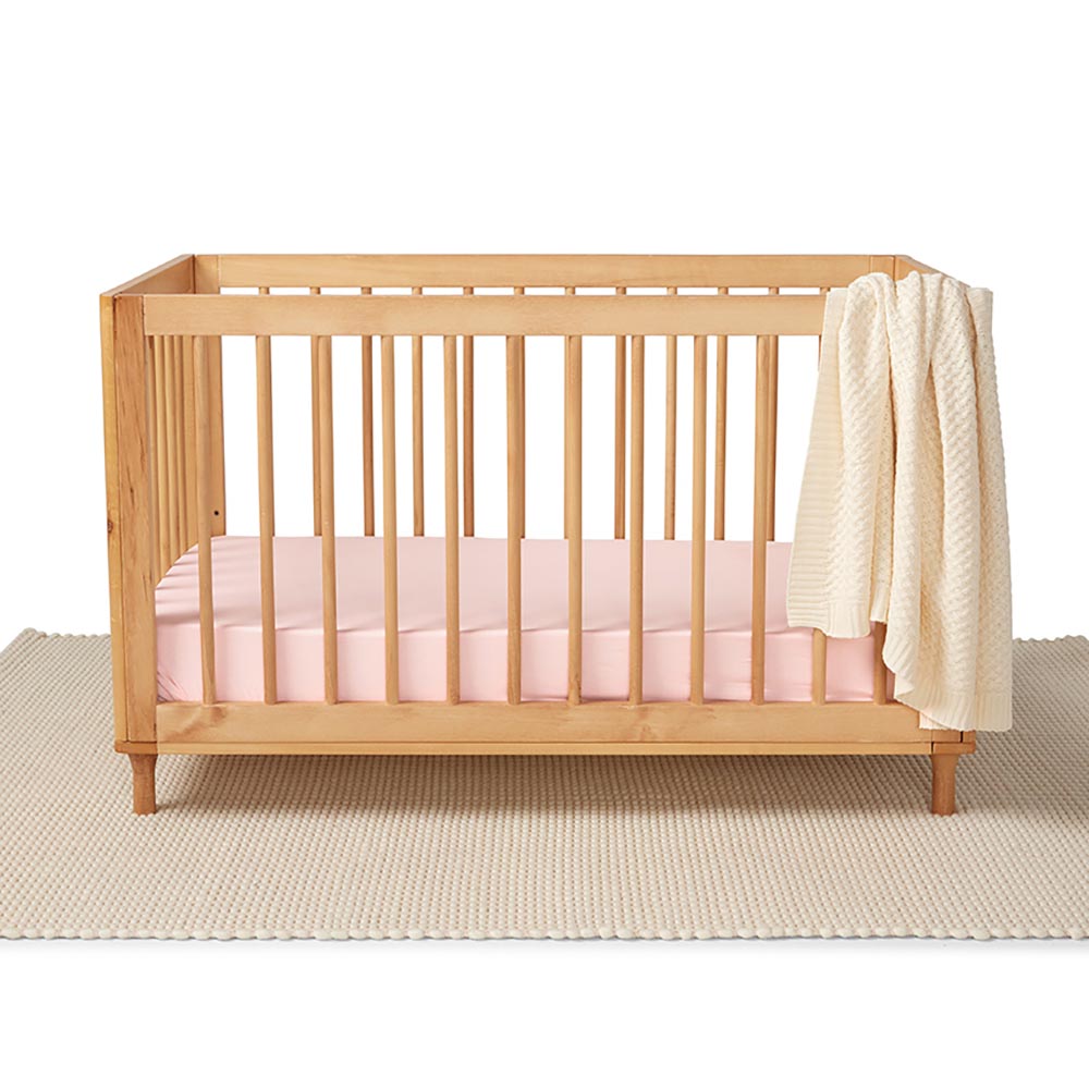 Baby Pink Organic Fitted Cot Sheet - View 6