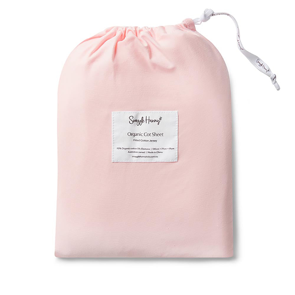 Baby Pink Organic Fitted Cot Sheet - View 7