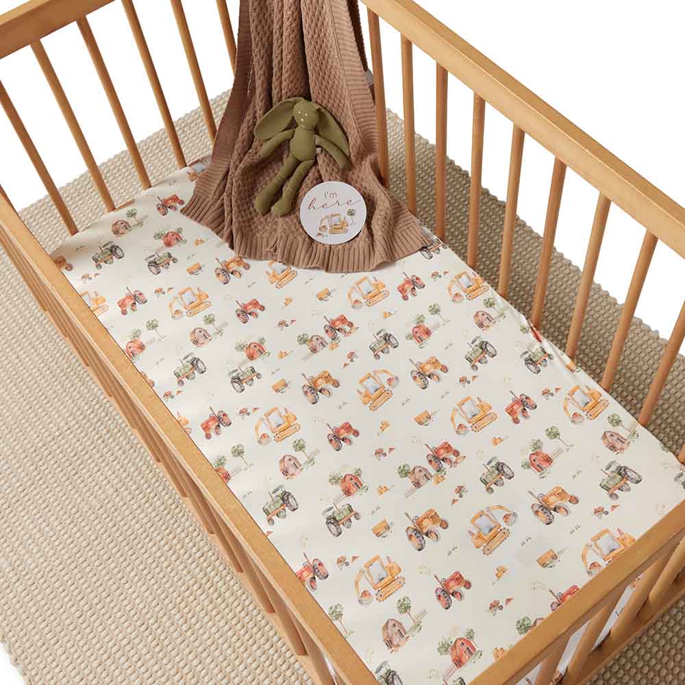 Diggers Organic Fitted Cot Sheet - View 1