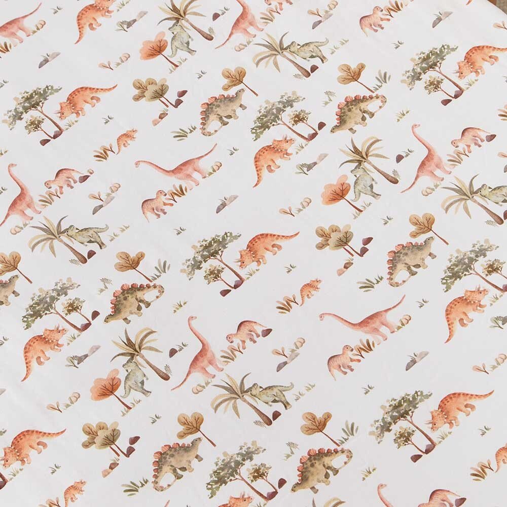 Dino Organic Fitted Cot Sheet-Snuggle Hunny