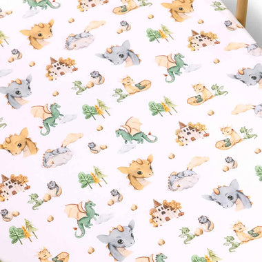 Dragon Organic Fitted Cot Sheet-Snuggle Hunny
