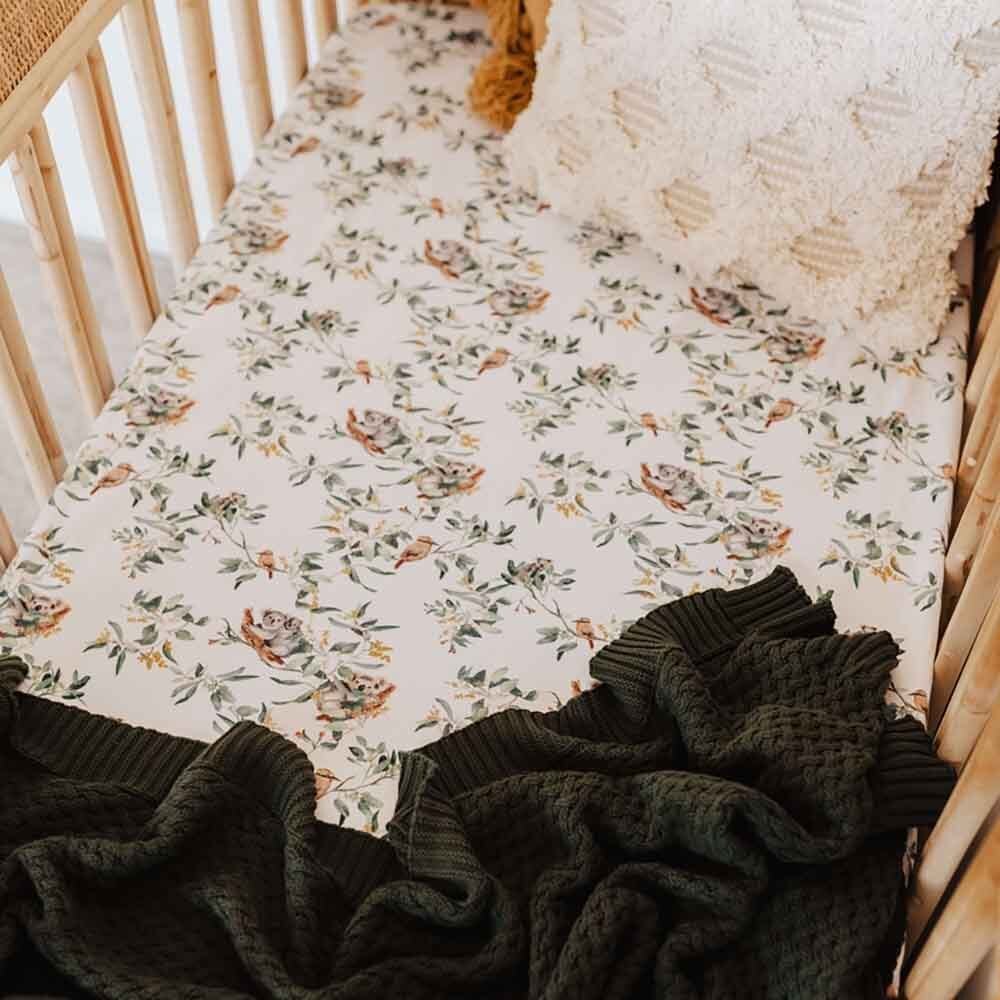 Eucalypt Fitted Cot Sheet - View 5