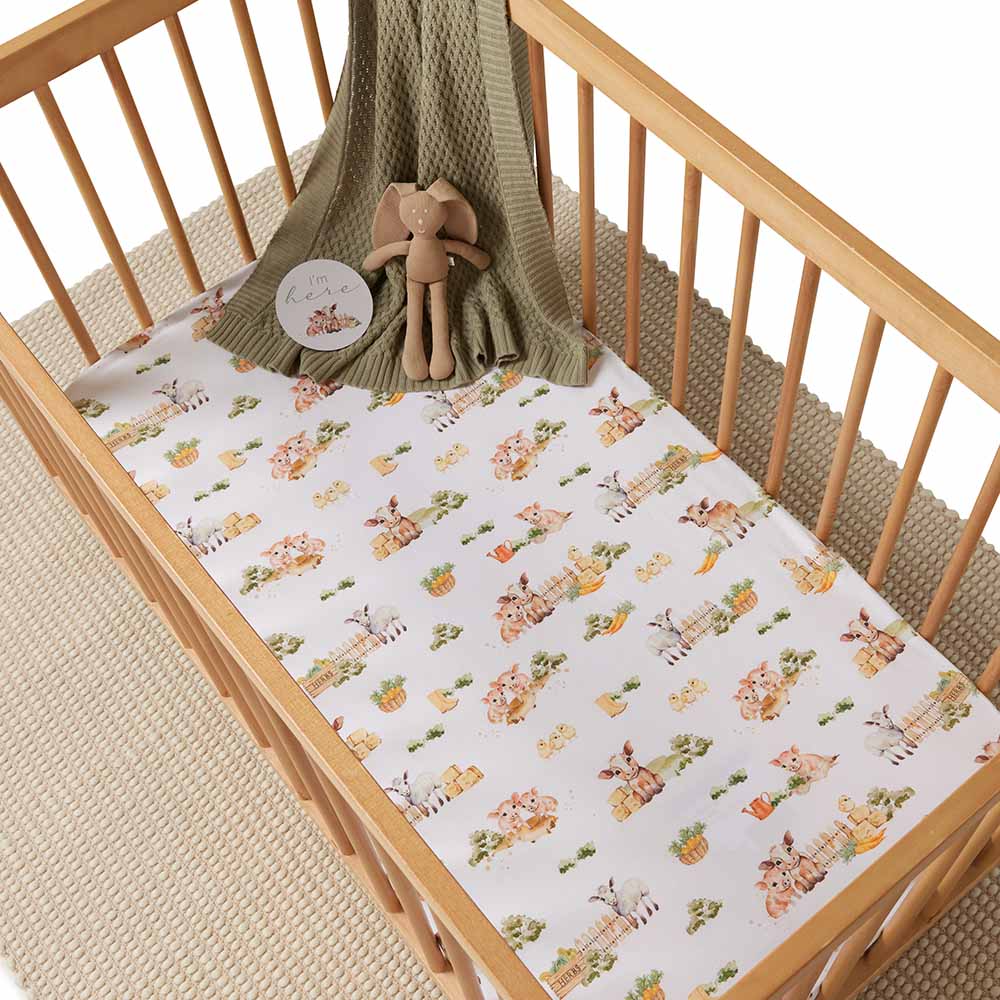 Farm Organic Fitted Cot Sheet | Snuggle Hunny