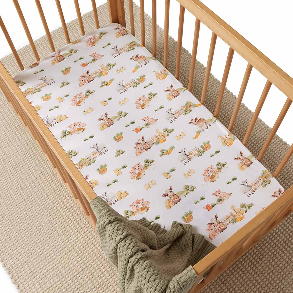 Farm Organic Fitted Cot Sheet | Snuggle Hunny