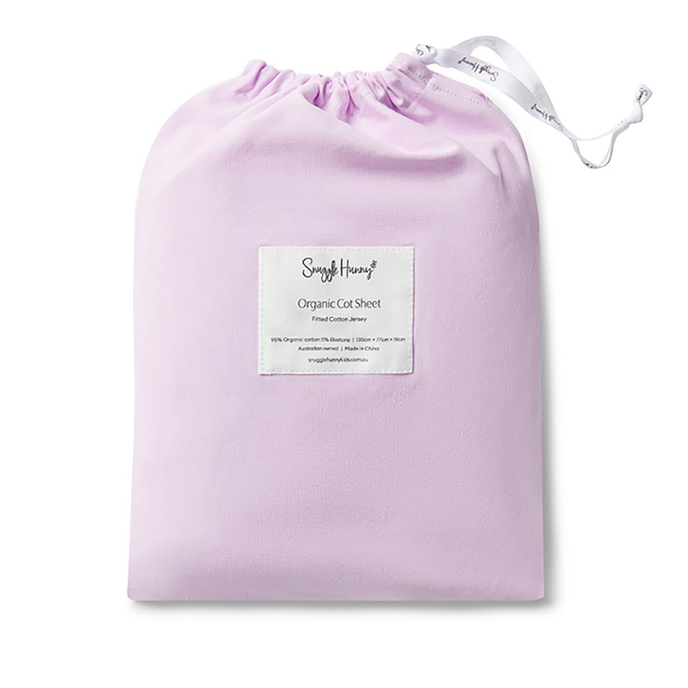 Lilac Organic Fitted Cot Sheet - View 3