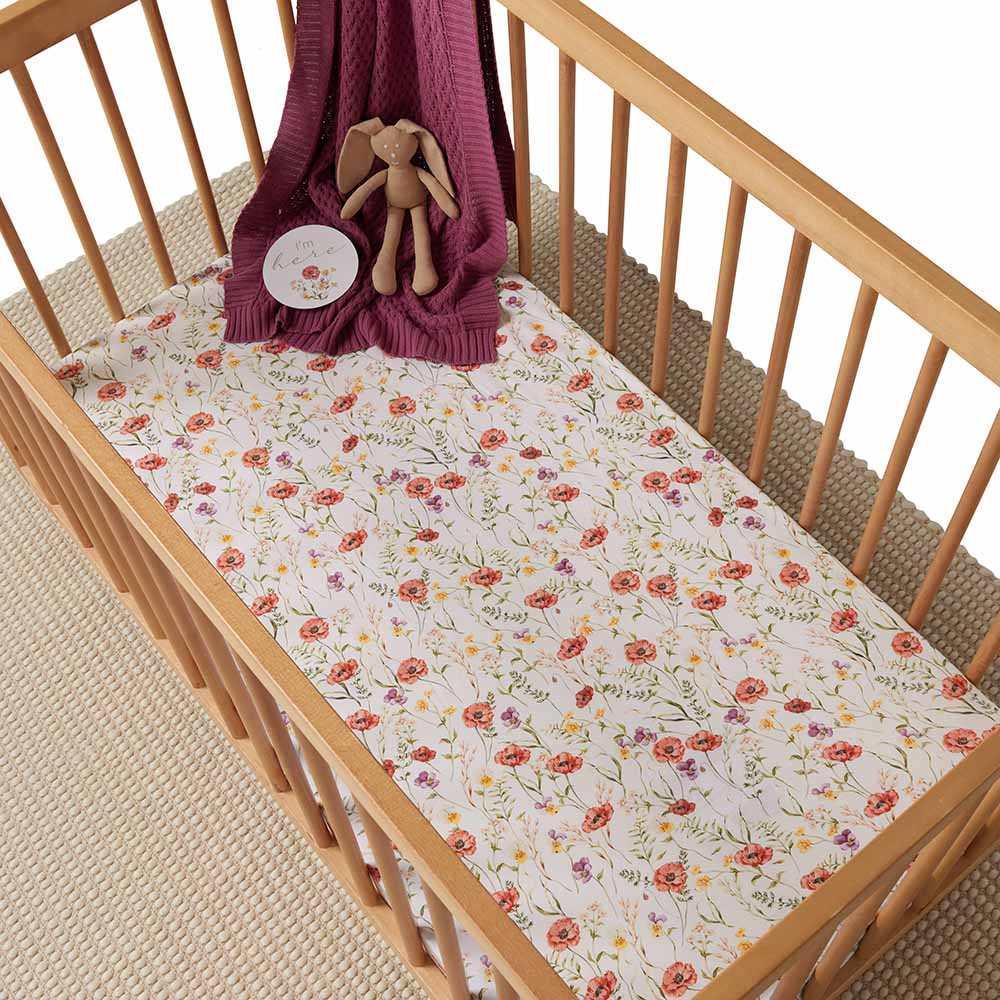 Meadow Organic Fitted Cot Sheet | Snuggle Hunny