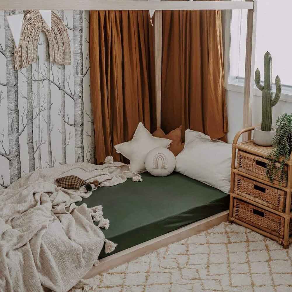 Olive Fitted Baby Cot Sheet Snuggle Hunny